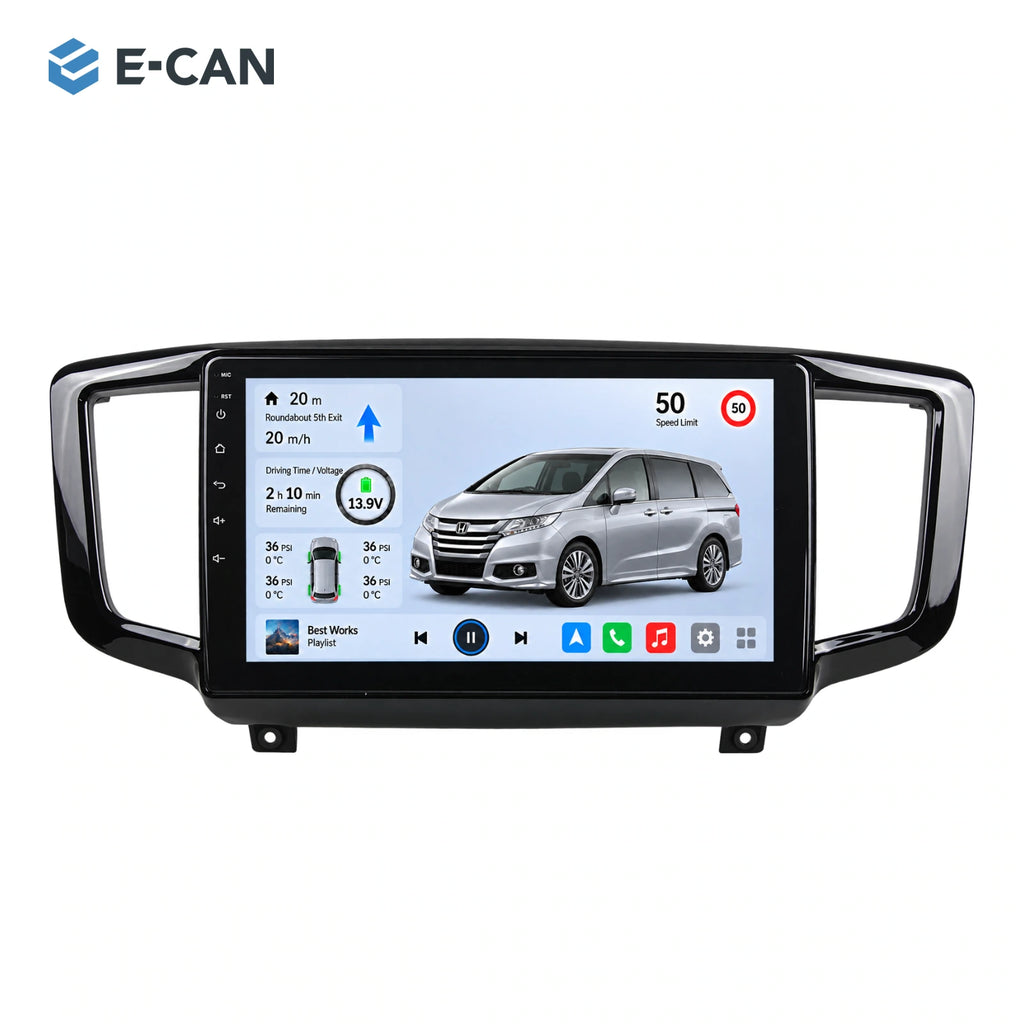 Honda Odyssey RC 2015 10.1-inch — 01 product white; installation/UI graphics are illustrative