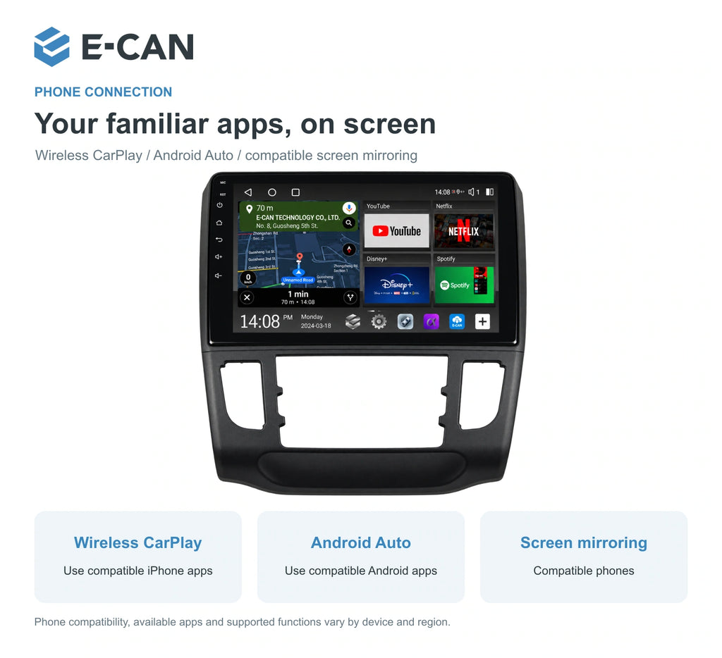 Honda Crider 2016 9-inch — 07 wireless phone link; installation/UI graphics are illustrative