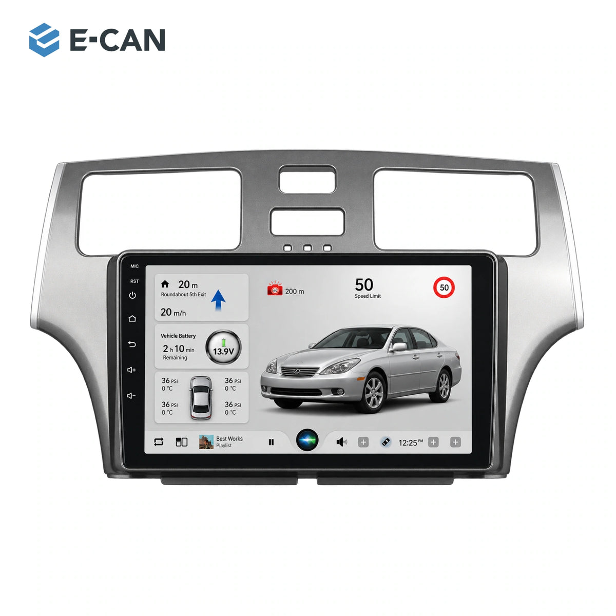 9-inch head unit with vehicle-specific fascia and SP10 interface for Lexus ES XV30 XV30 2001–2006