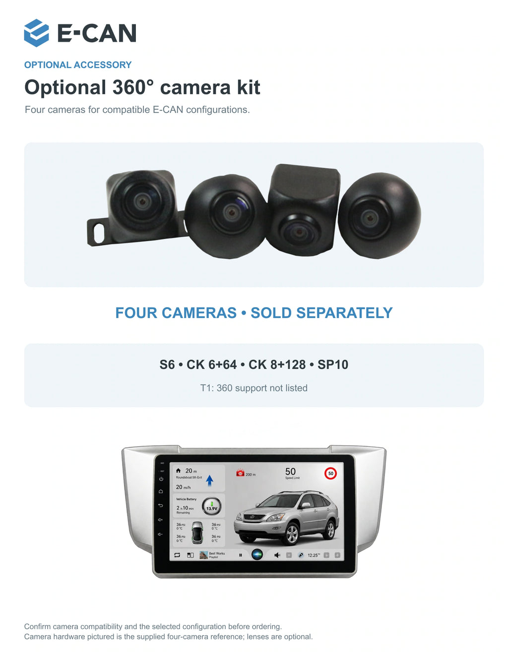 Optional 360° four-camera kit for Lexus RX XU30 XU30 2003–2009
