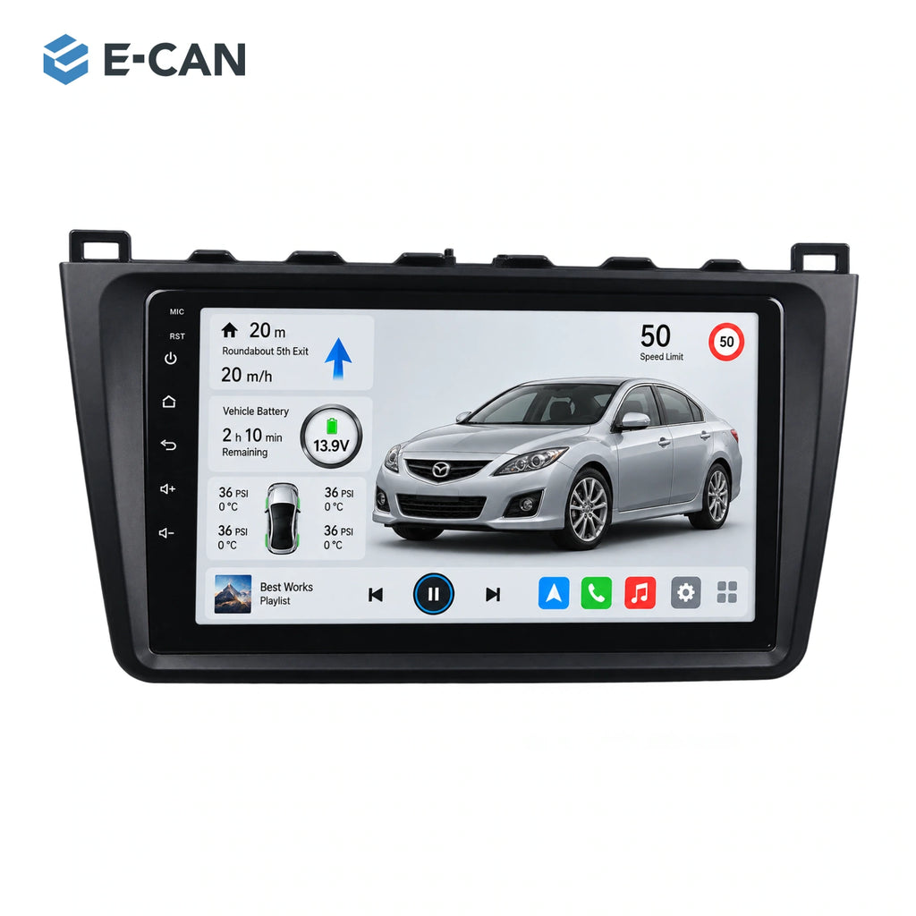 9-inch head unit with vehicle-specific fascia and SP10 interface for Mazda6 GH GH generation · centre radio fascia 2008–2012
