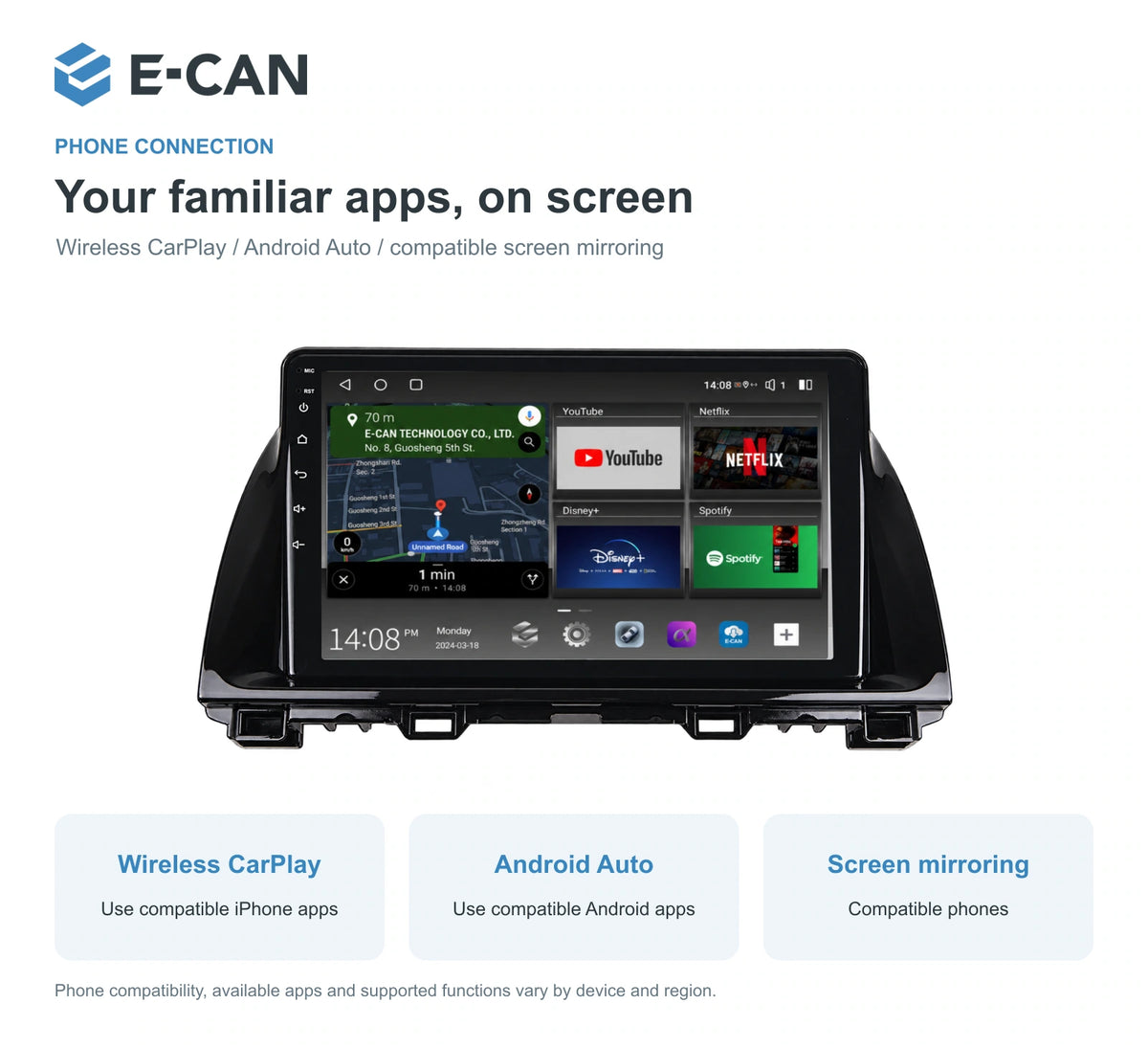 Wireless CarPlay, Android Auto and screen mirroring for Mazda CX-5 KE First generation KE · raised radio fascia 2012–2015