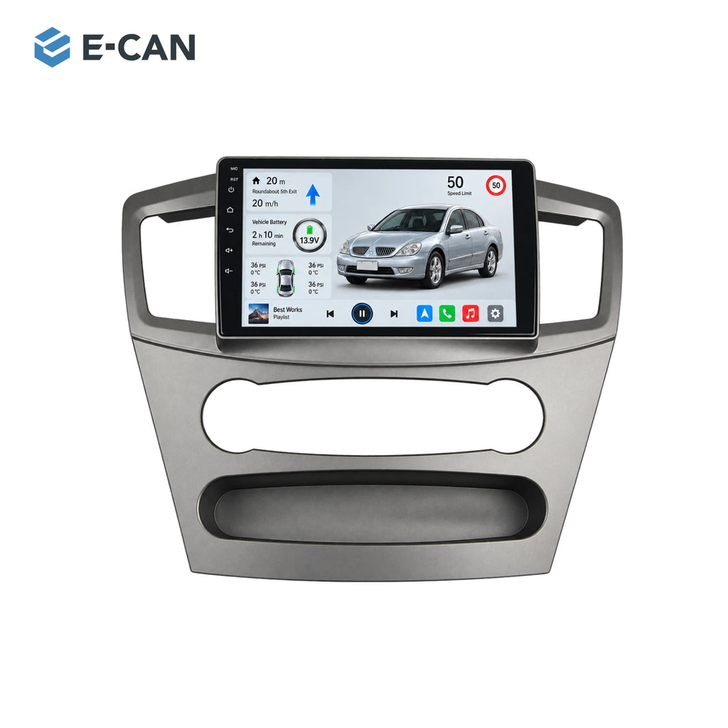 Mitsubishi Galant Grunder 2005–2009 9-inch — 01 product white; interface illustration