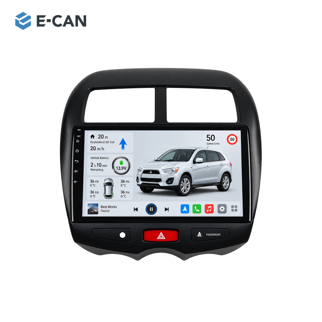 Mitsubishi ASX 2013–2016 10.1-inch — 01 product white; interface illustration