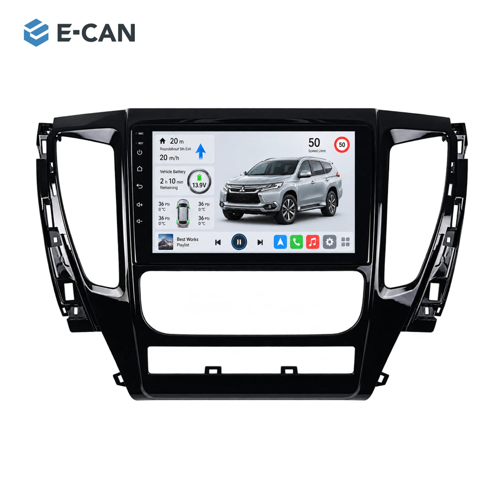 Mitsubishi Pajero Sport III 2016–2018 9-inch — 01 product white; interface illustration