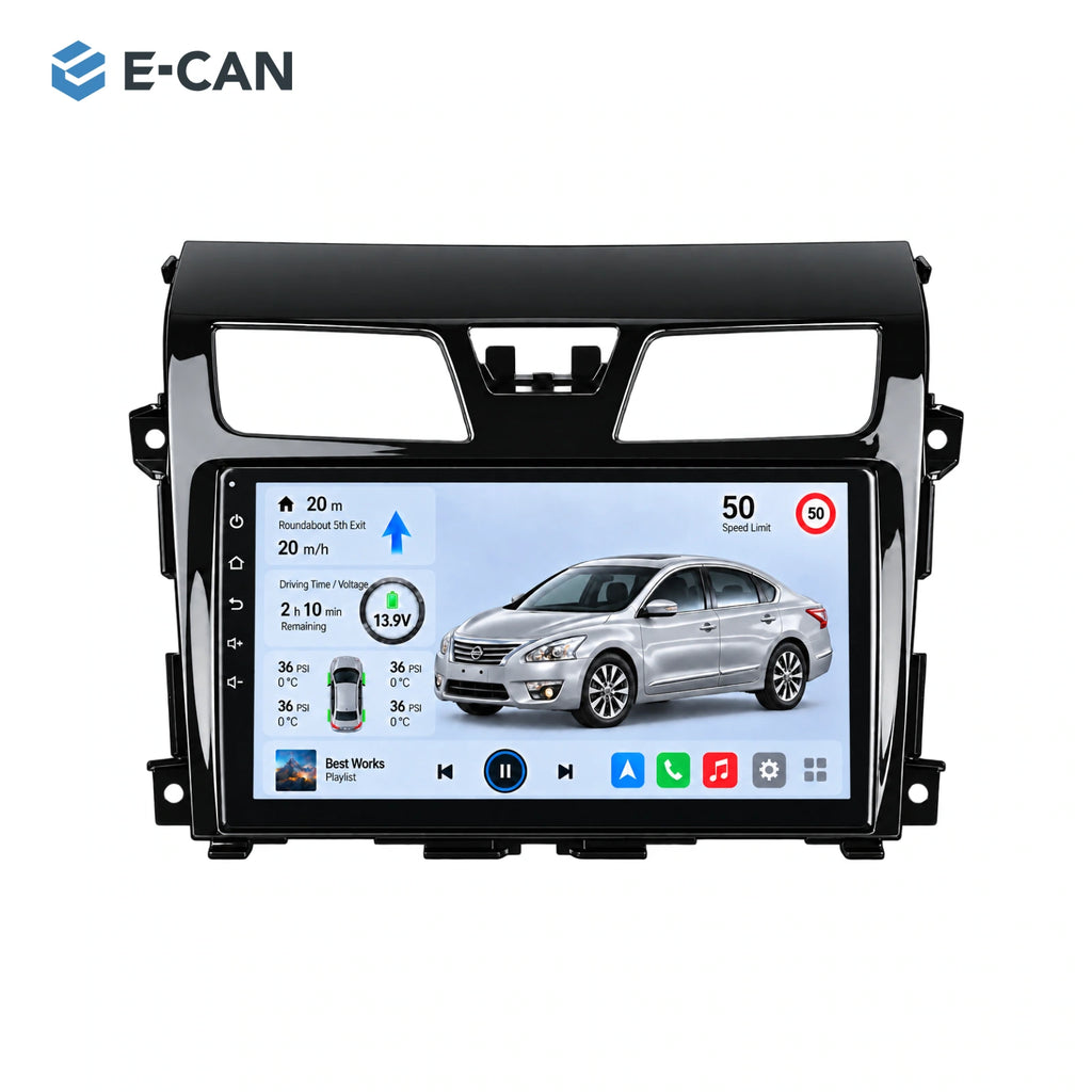 Nissan Teana L33 2013–2018, 9-inch LHD fascia: 01 product white. Standard QLED1280x720; 2K screens optional.