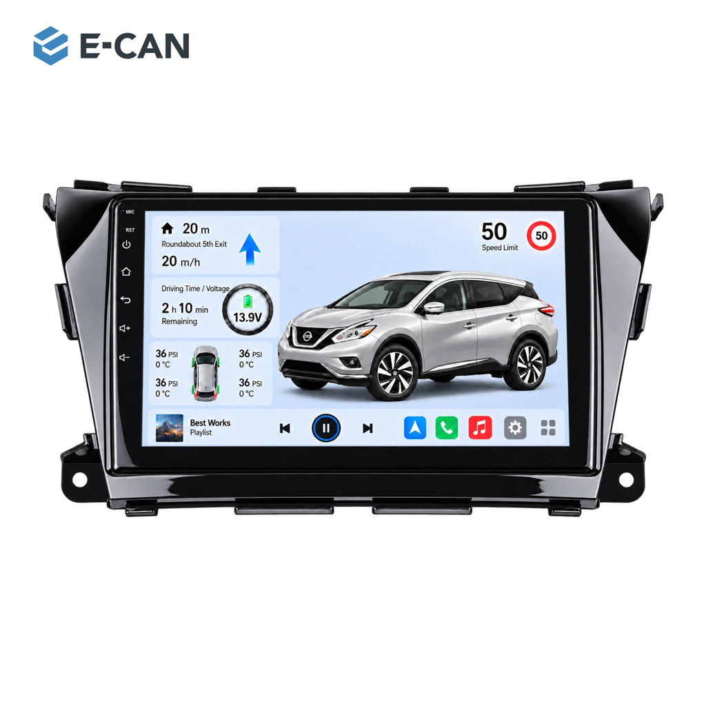 Nissan Murano Z52 2015–2017, 10.1-inch LHD fascia: 01 product white. Standard QLED1280x720; 2K screens optional.