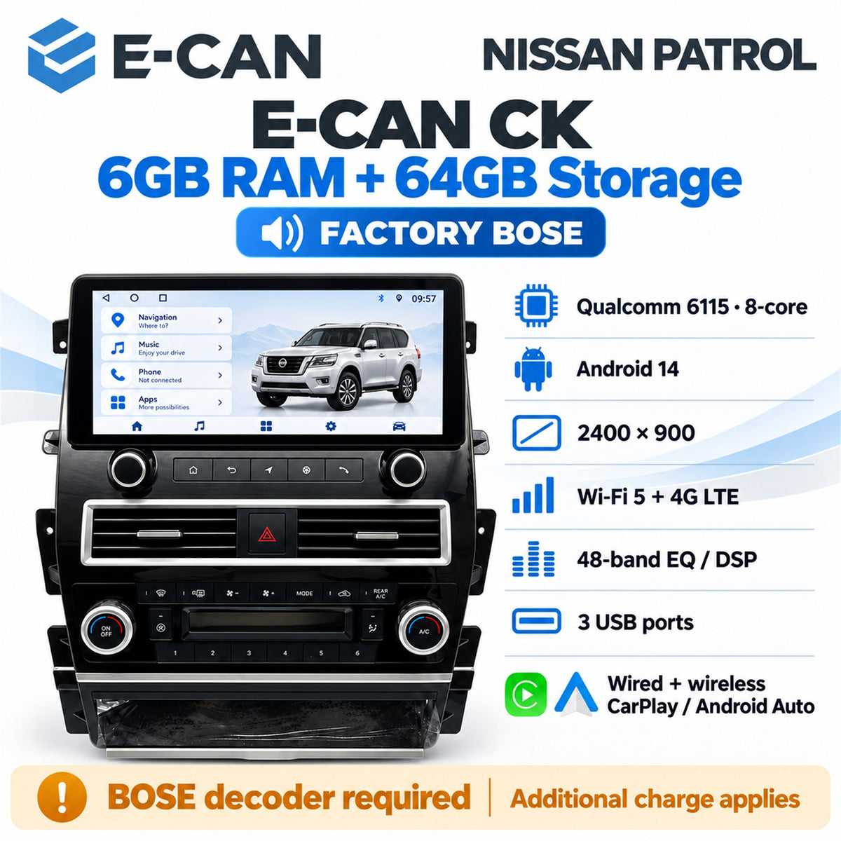 E-CAN Nissan Patrol 12.3-inch ck 6 64 bose