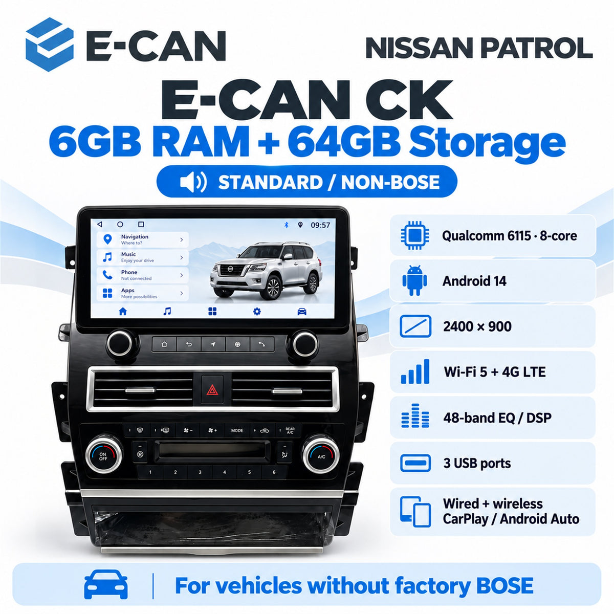 E-CAN Nissan Patrol 12.3-inch ck 6 64 standard