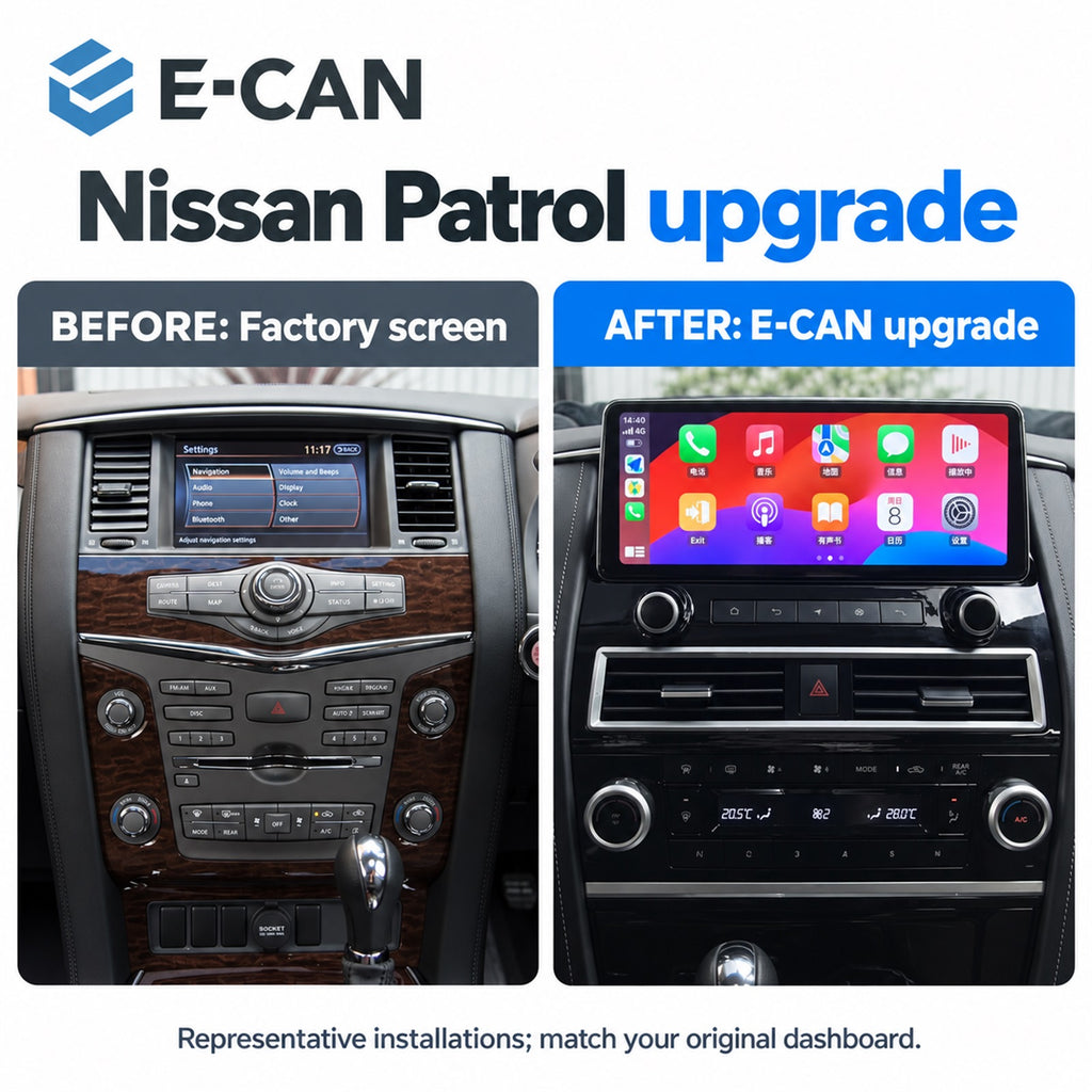 E-CAN Nissan Patrol 12.3-inch installation