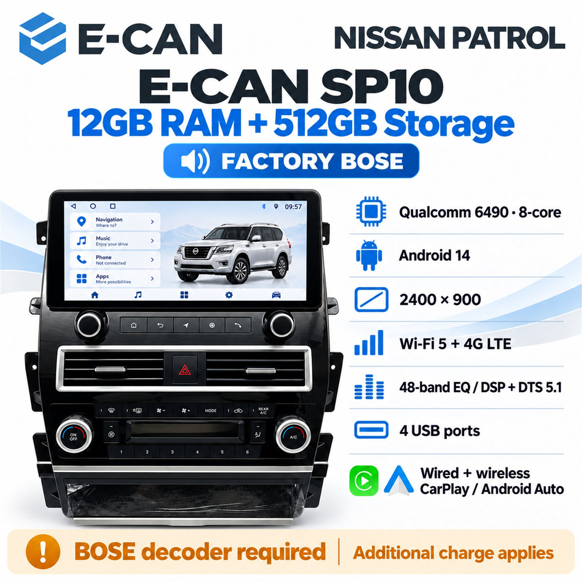 E-CAN Nissan Patrol 12.3-inch sp10 12 512 bose