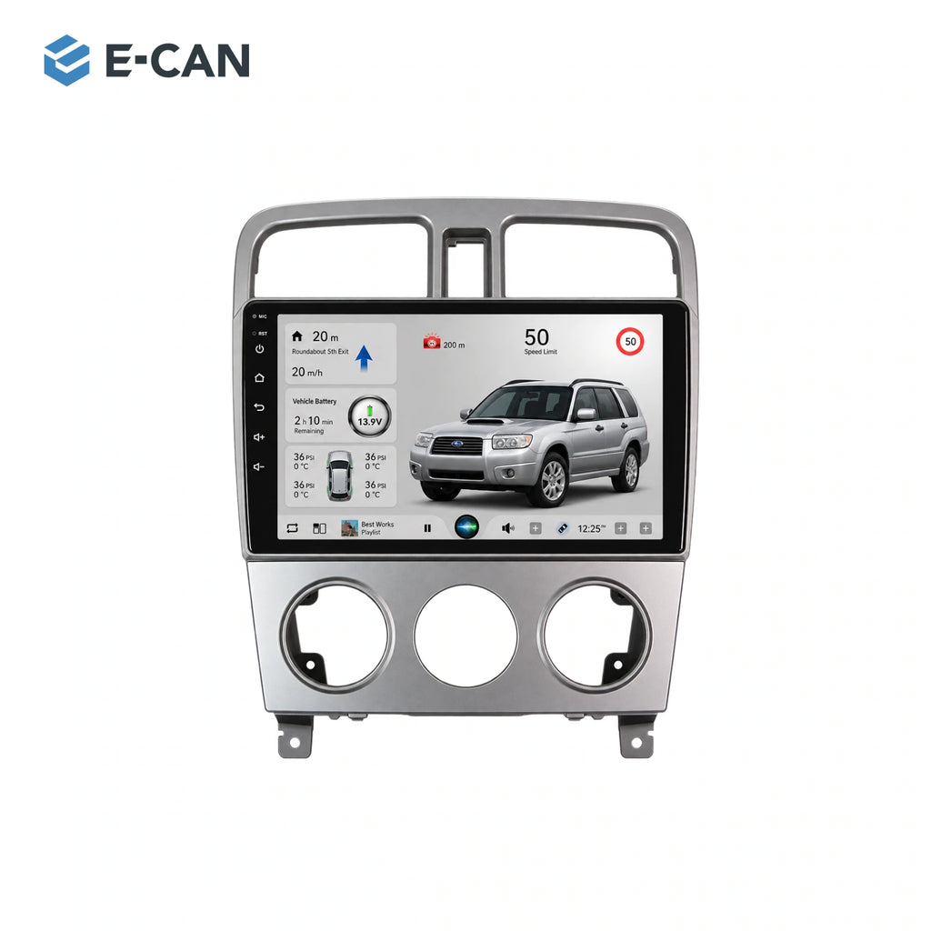 9-inch head unit with vehicle-specific fascia and SP10 interface for Subaru Forester SG SG 2004–2007