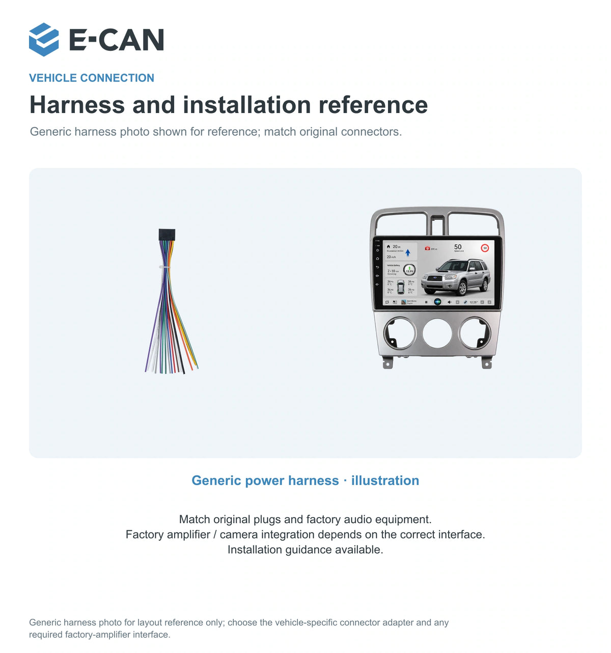 Generic power harness · illustration for Subaru Forester SG SG 2004–2007