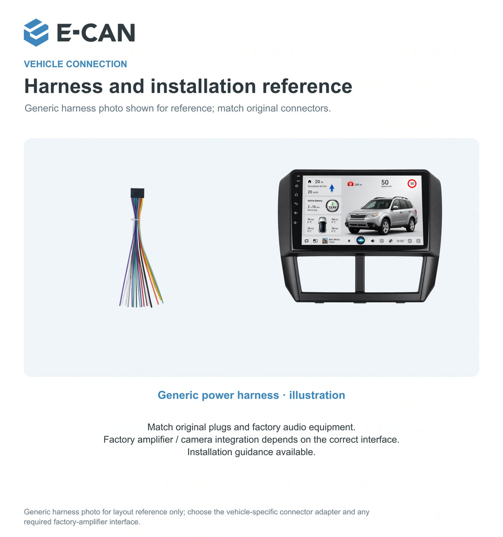 Generic power harness · illustration for Subaru Forester SH SH 2008–2012