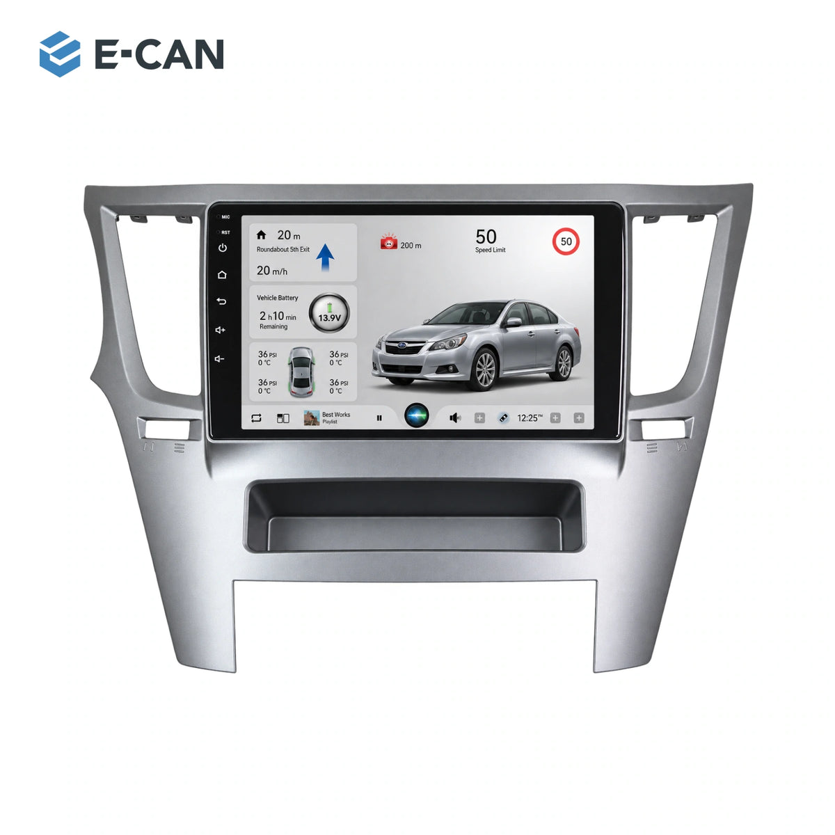 9-inch head unit with vehicle-specific fascia and SP10 interface for Subaru Legacy BM / BR BR 2010–2014