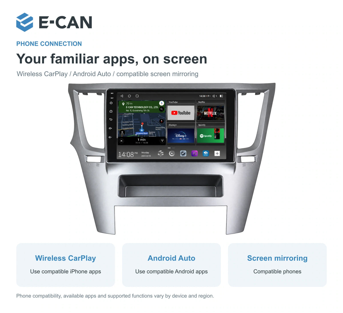 Wireless CarPlay, Android Auto and screen mirroring for Subaru Legacy BM / BR BR 2010–2014