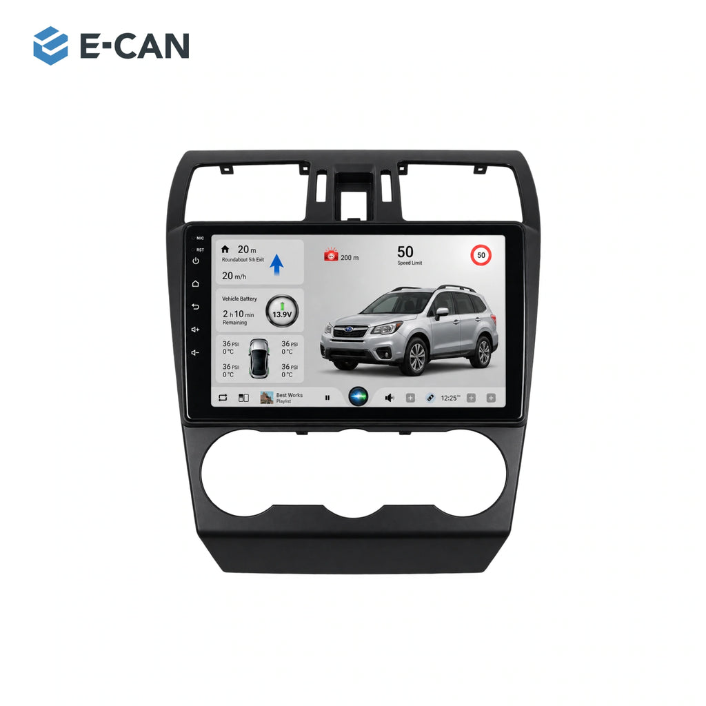 9-inch head unit with vehicle-specific fascia and SP10 interface for Subaru Forester SJ SJ 2013–2015
