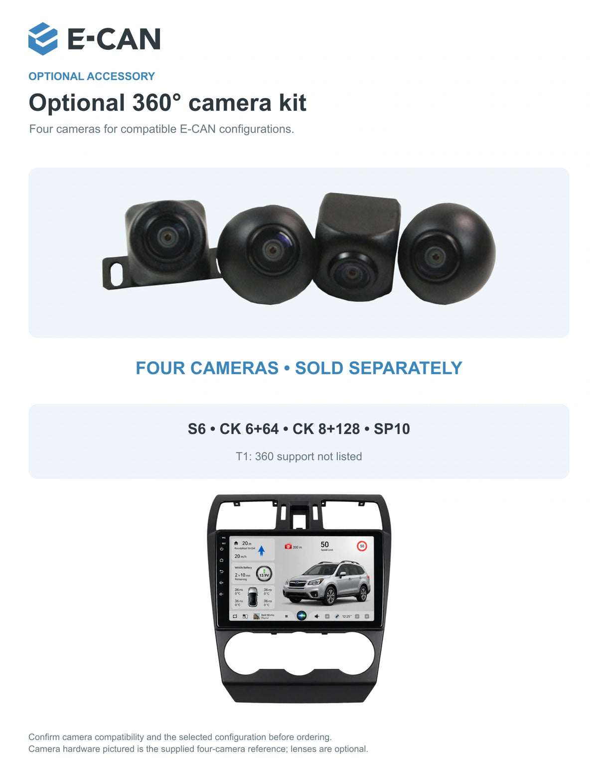 Optional 360° four-camera kit for Subaru Forester SJ SJ 2013–2015