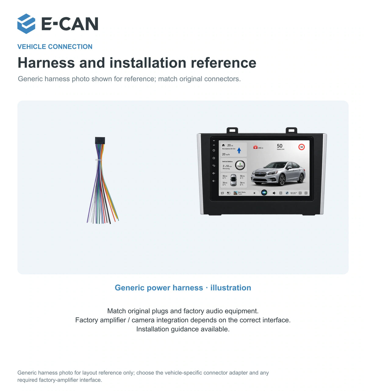 Generic power harness · illustration for Subaru Legacy BN / BS BS 2015–2018