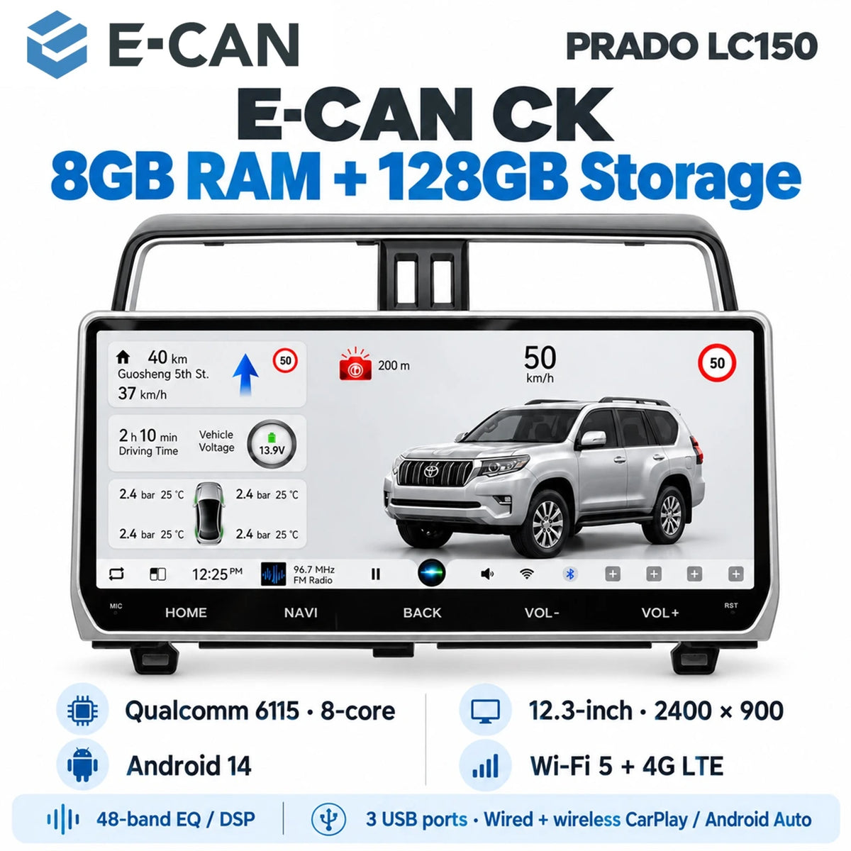 Toyota Prado LC150 sku-02-CK-8-128GB
