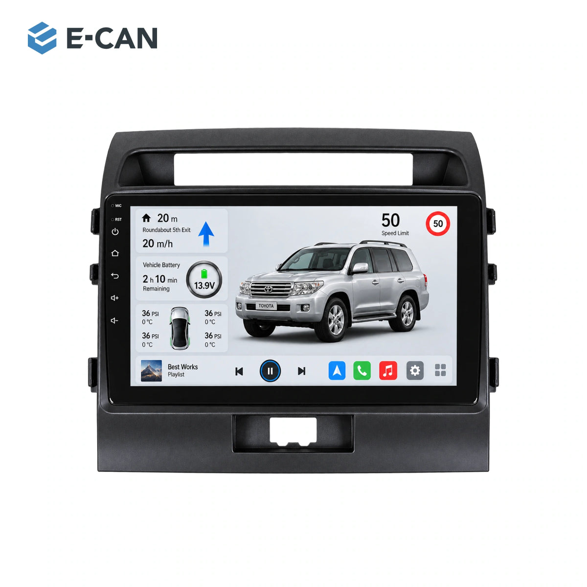 E-CAN Toyota land-cruiser 10-inch · 2008–2012 matched fascia hero