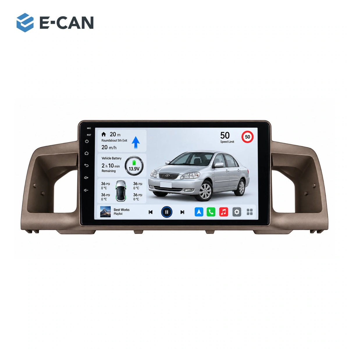 E-CAN Toyota corolla 9-inch · 2007–2012 matched fascia hero