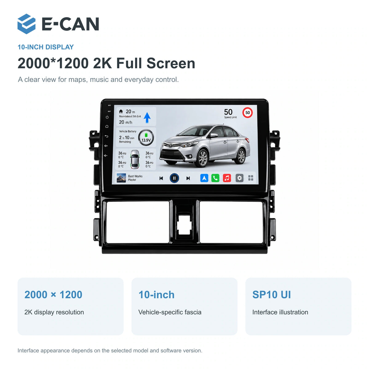 E-CAN Toyota vios Standard fascia · 2013–2016 feature