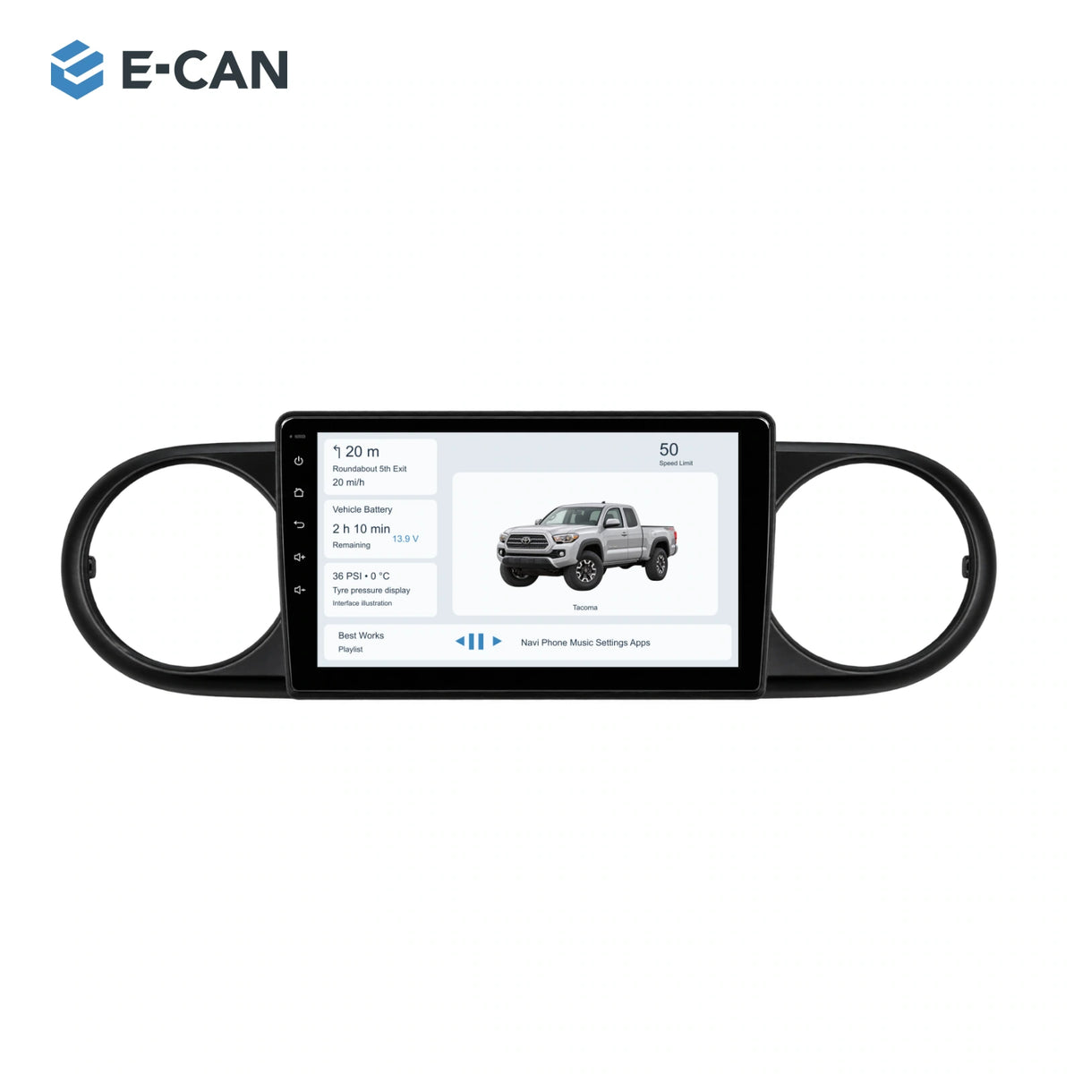 E-CAN Toyota tacoma 9-inch · 2016–2023 matched fascia hero