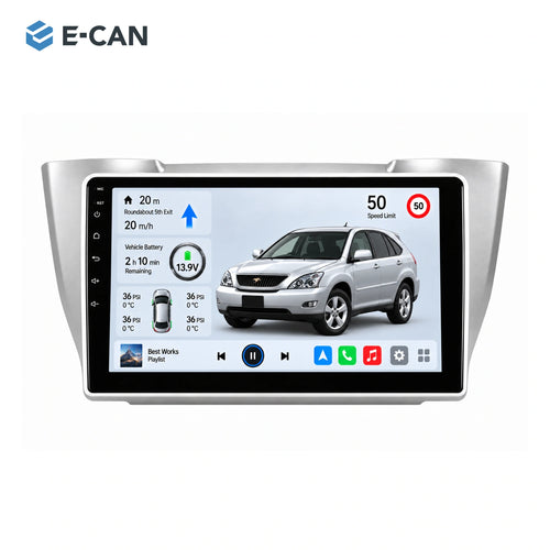 E-CAN Toyota harrier 10-inch · 2003–2009 matched fascia hero