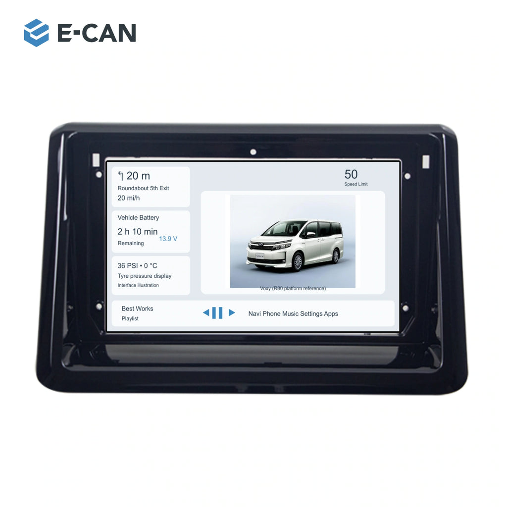 E-CAN Toyota noah-esquire-voxy 9-inch · 2014–2020 matched fascia hero