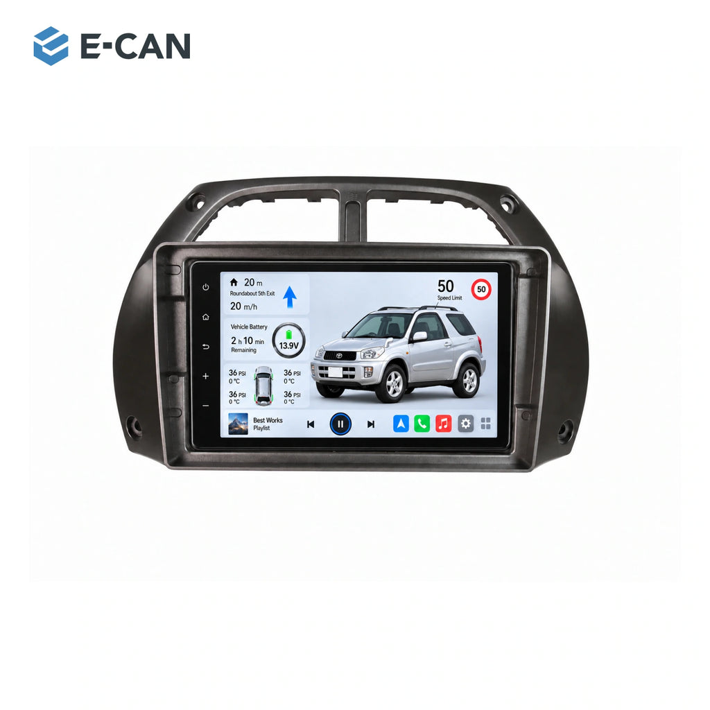 E-CAN Toyota rav4 9-inch · 2001–2004 matched fascia hero
