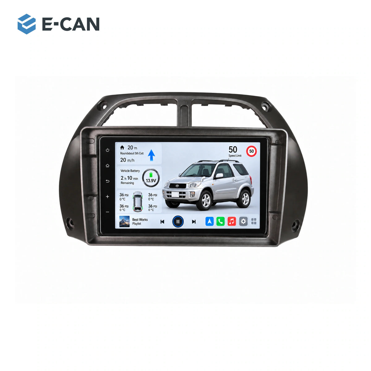 E-CAN Toyota rav4 9-inch · 2001–2004 matched fascia hero