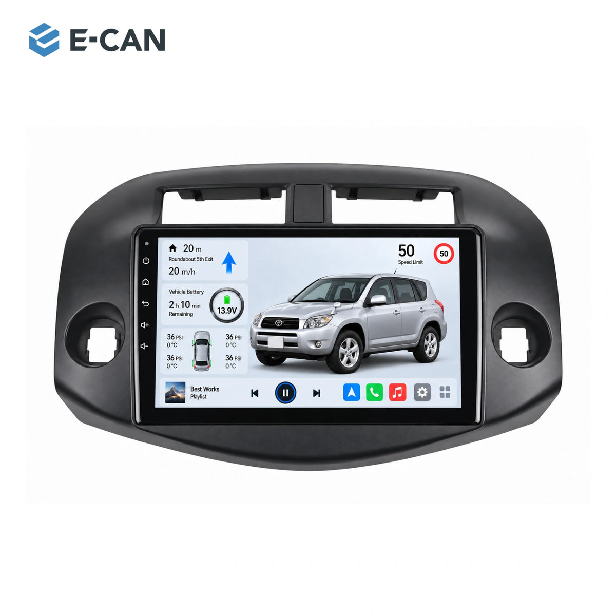 E-CAN Toyota rav4 10-inch · 2007–2012 matched fascia hero