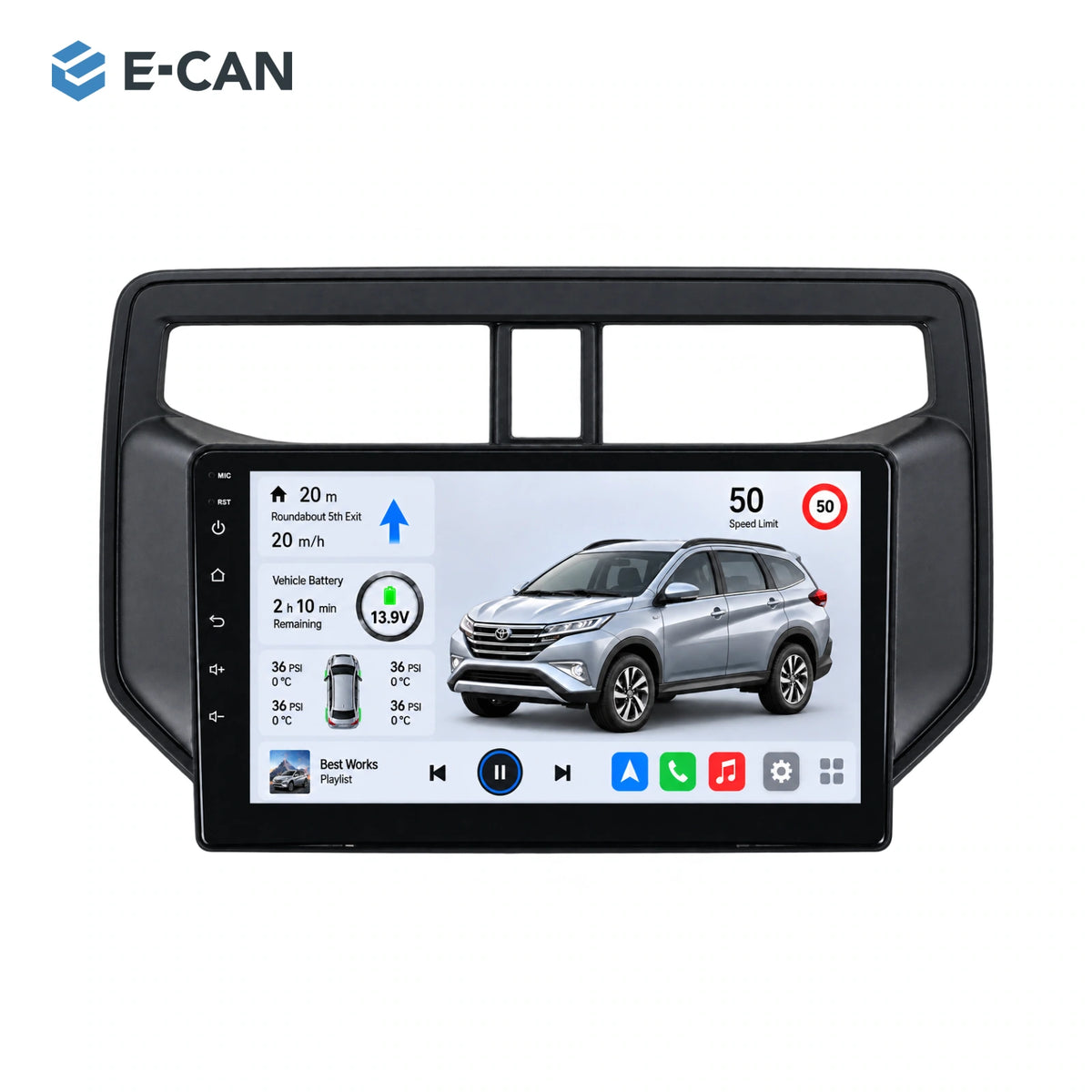 E-CAN Toyota rush 9-inch · 2018–2020 matched fascia hero