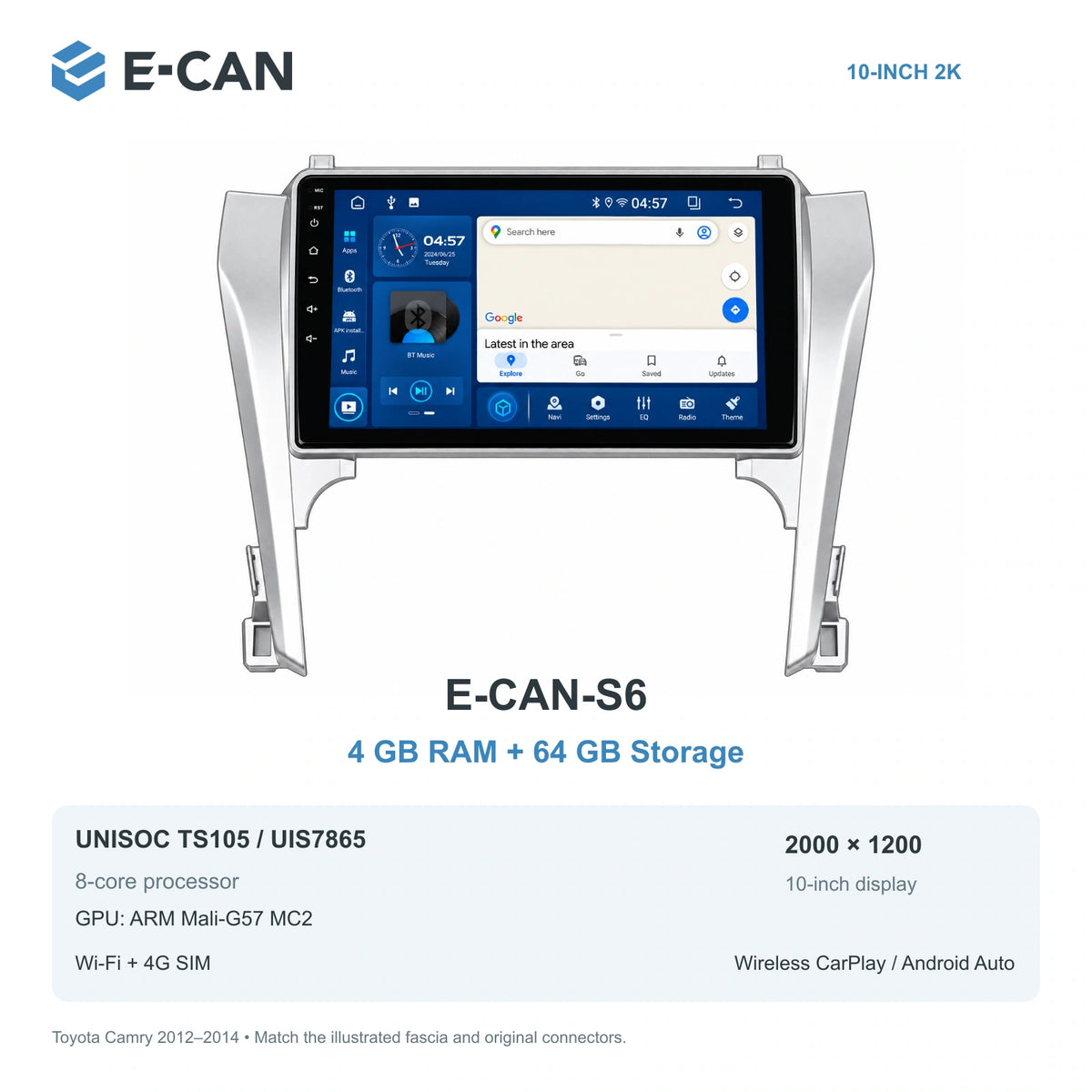 E-CAN Toyota camry Asia · 2012–2014 E-CAN-S6 4GB + 64GB