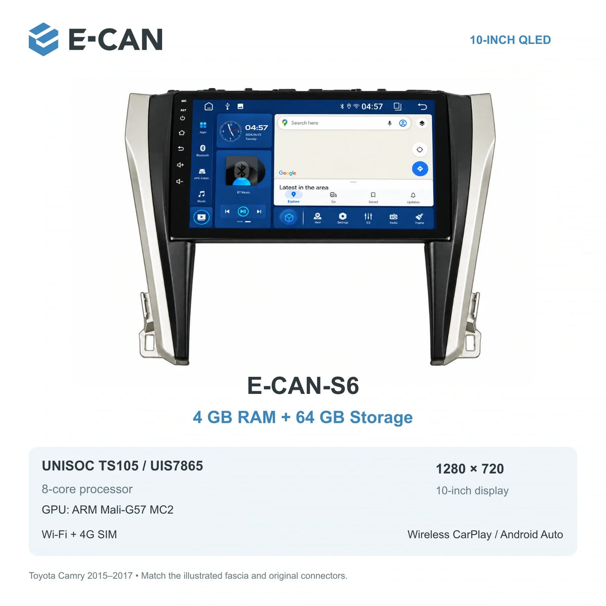 E-CAN Toyota camry Asia facelift · 2015–2017 E-CAN-S6 4GB + 64GB