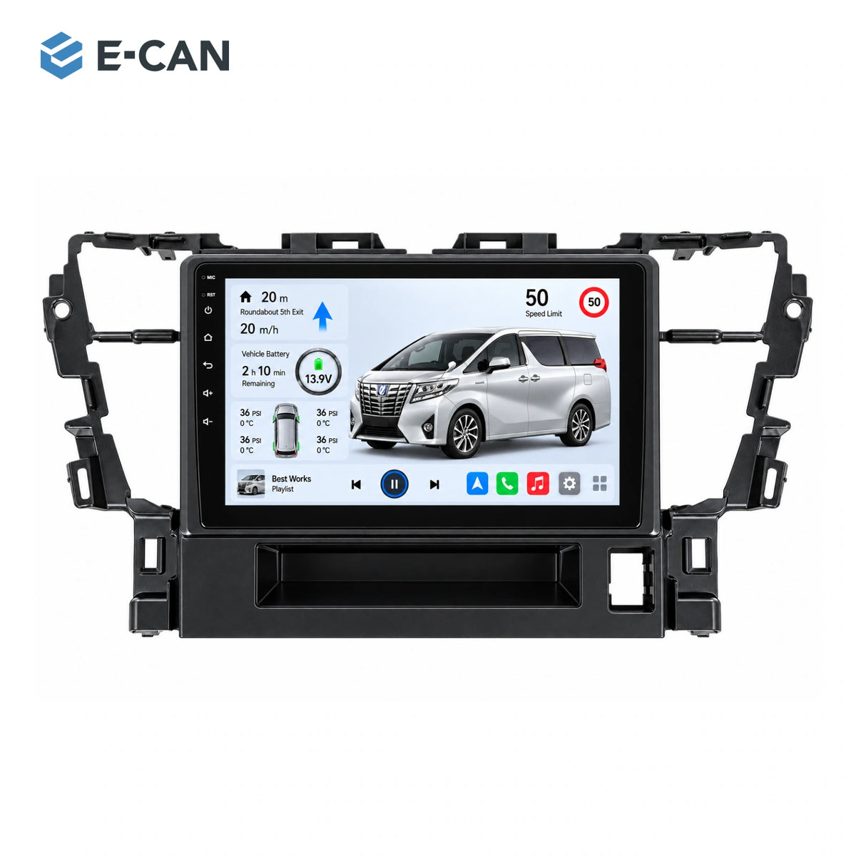 E-CAN Toyota alphard 10-inch · 2016–2018 matched fascia hero