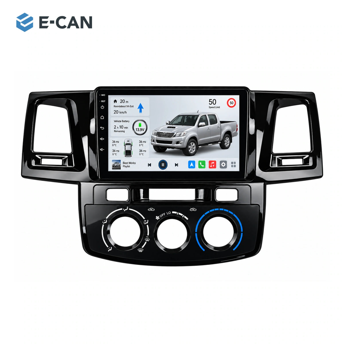 E-CAN Toyota hilux 9-inch · 2011–2015 matched fascia hero