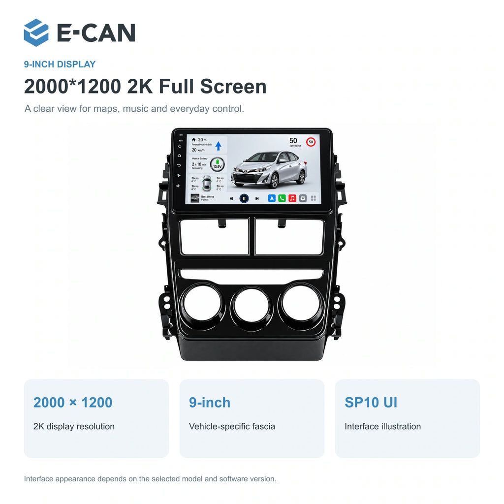 E-CAN Toyota vios Manual A/C · three knobs feature