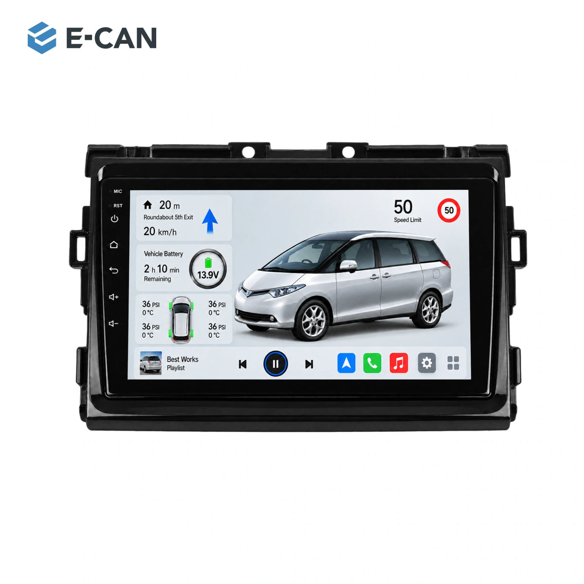 E-CAN Toyota previa 9-inch · 2006–2015 matched fascia hero
