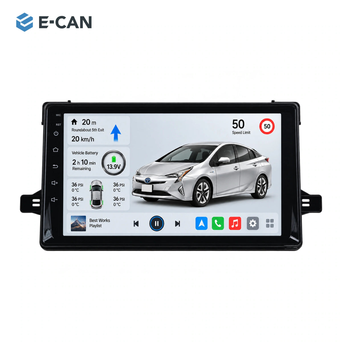 E-CAN Toyota prius 9-inch · 2016–2019 matched fascia hero
