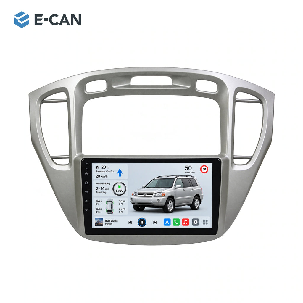 E-CAN Toyota highlander 9-inch · 2002–2007 matched fascia hero