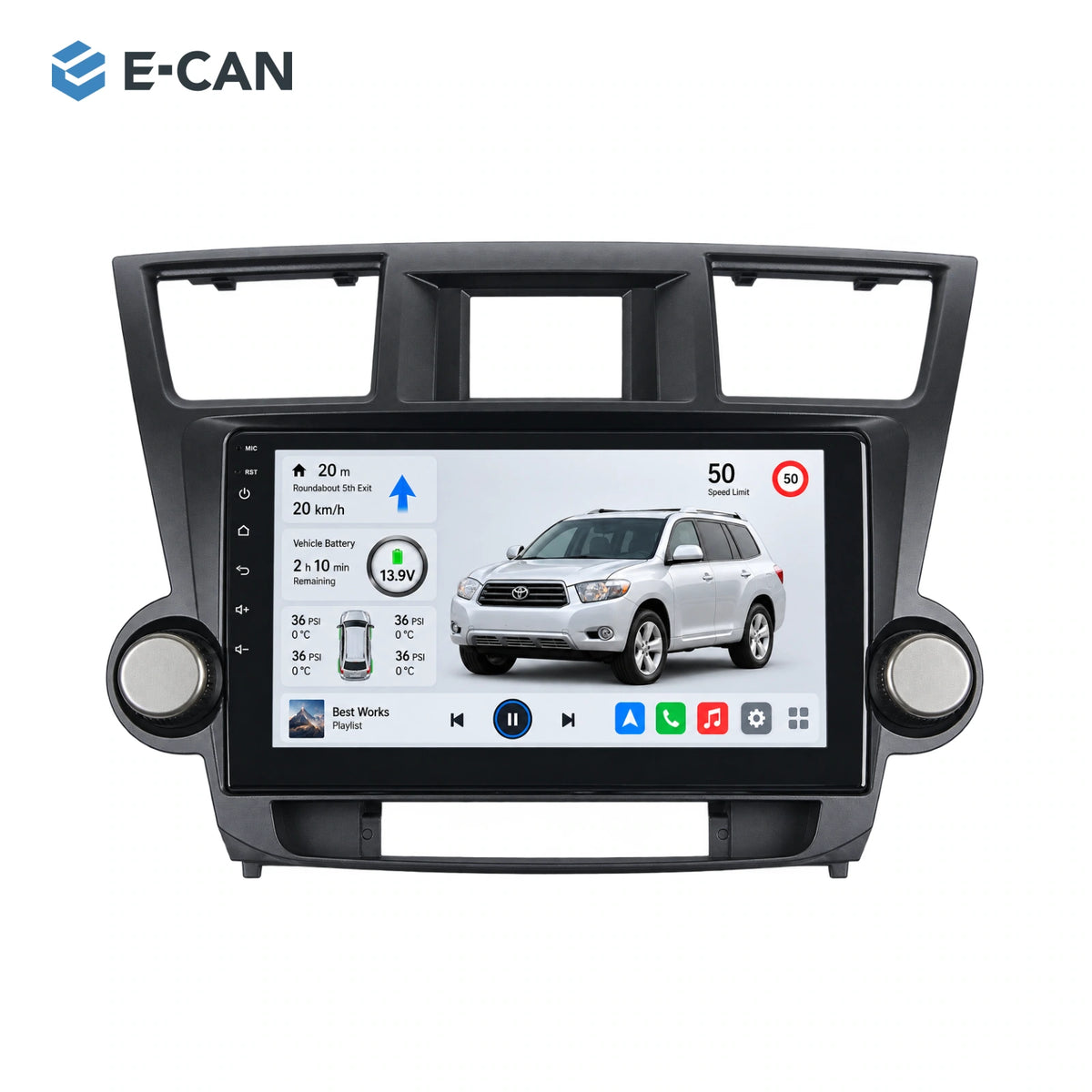 E-CAN Toyota highlander Full twin-knob fascia · 2009–2013 hero