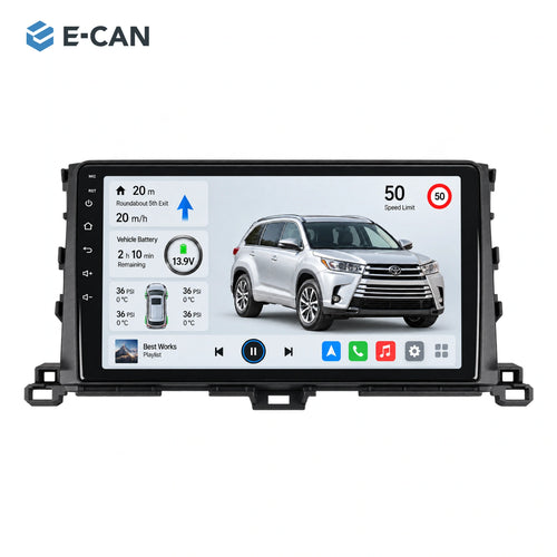 E-CAN Toyota highlander 10-inch · 2015–2019 matched fascia hero
