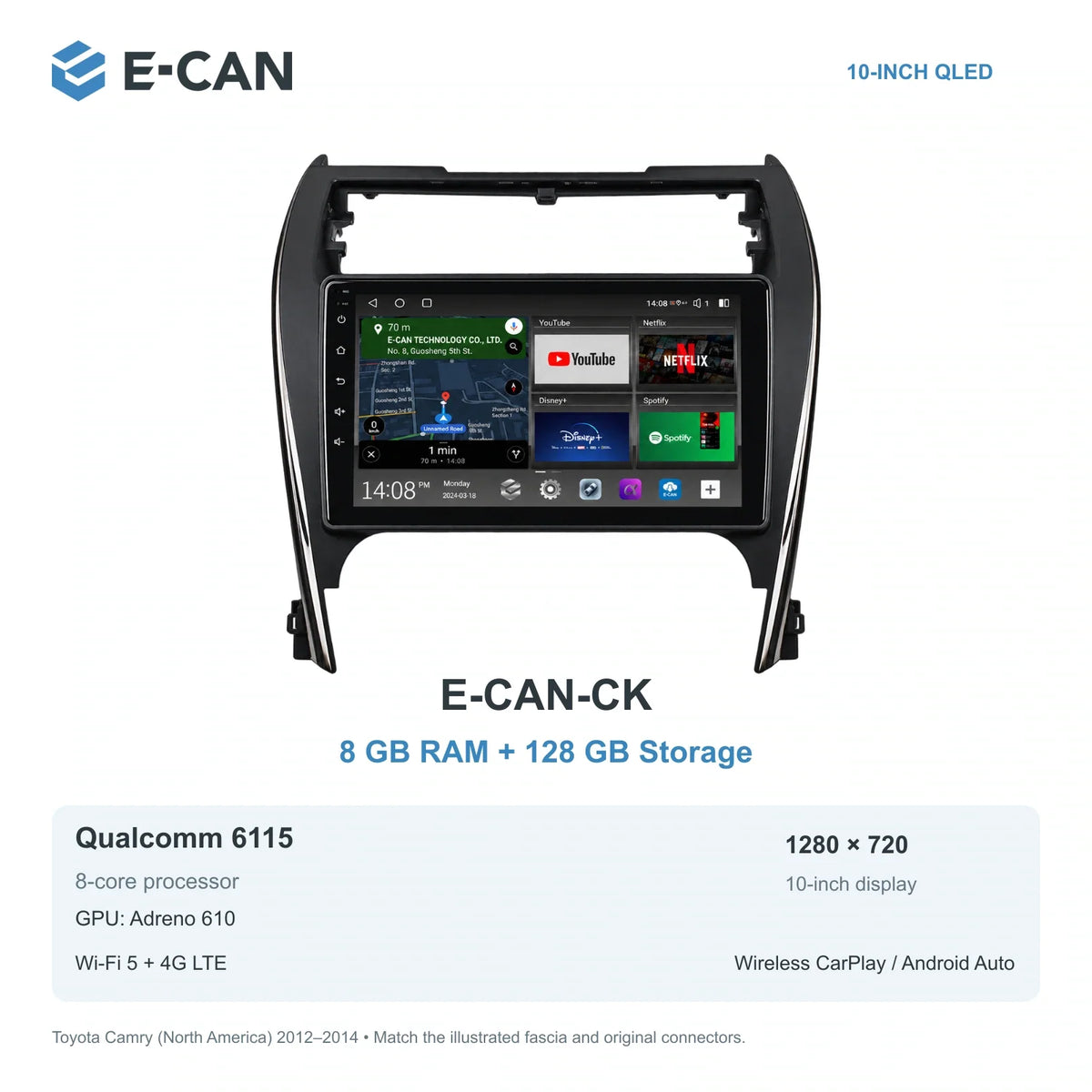 E-CAN Toyota camry North America · 2012–2014 E-CAN-CK 8GB + 128GB