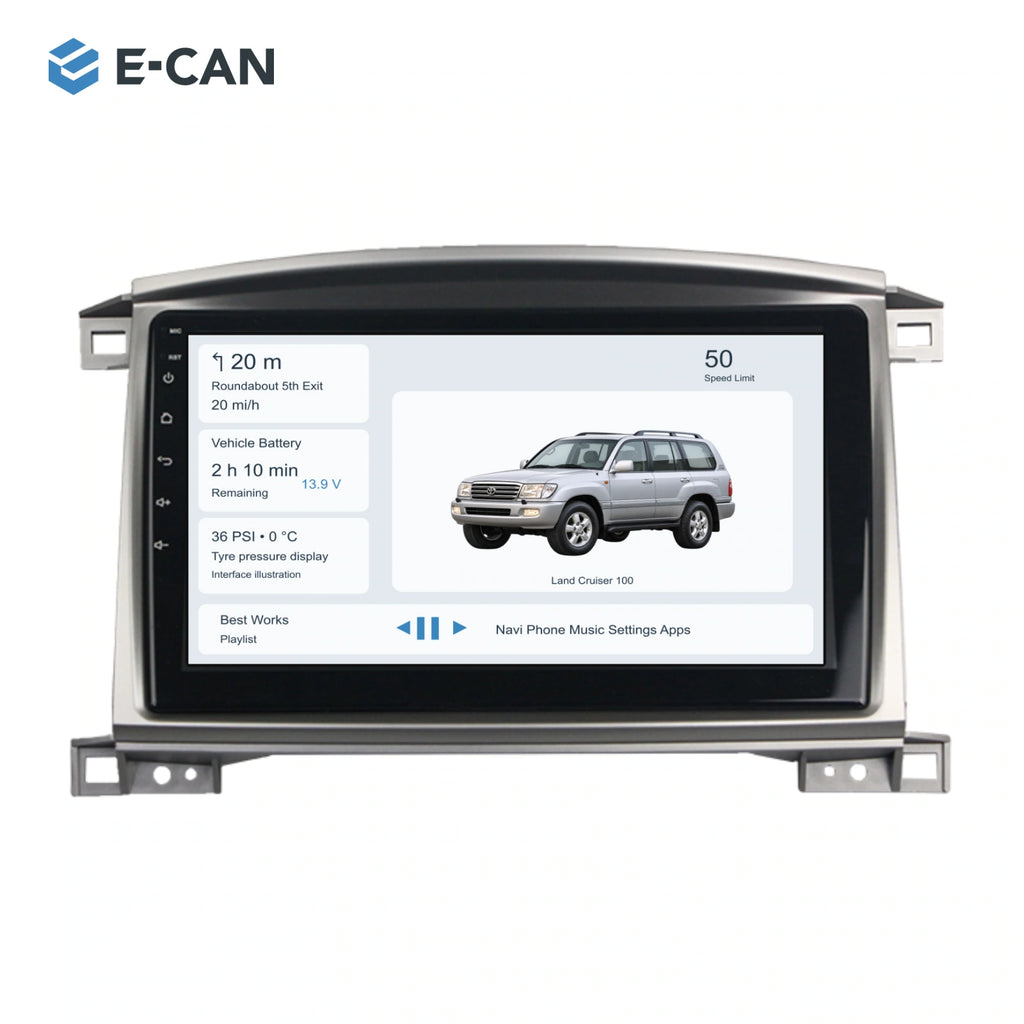 E-CAN Toyota land-cruiser 10.1-inch · Auto A/C · arched-top hero