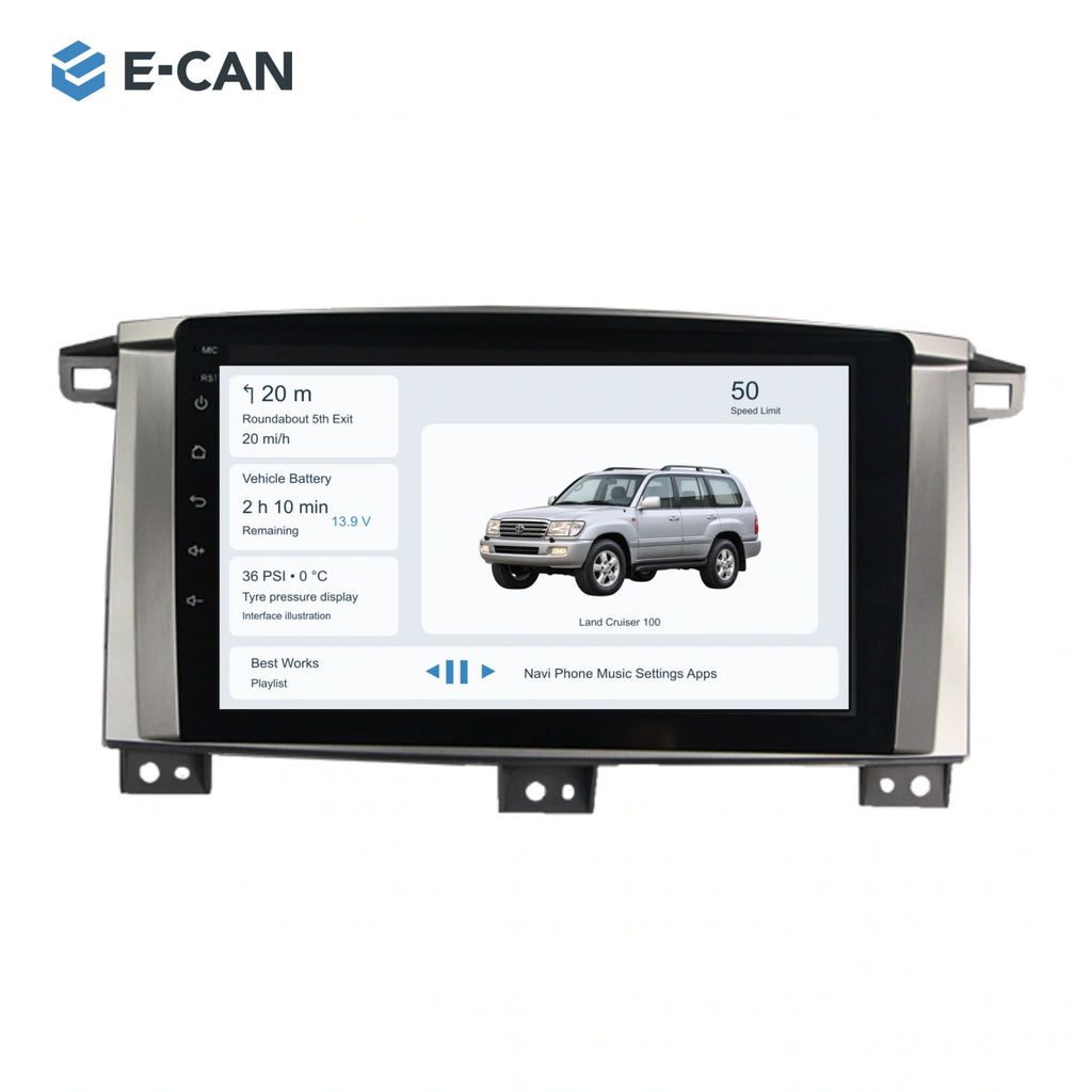 E-CAN Toyota land-cruiser 9-inch · Manual A/C · flat-top hero