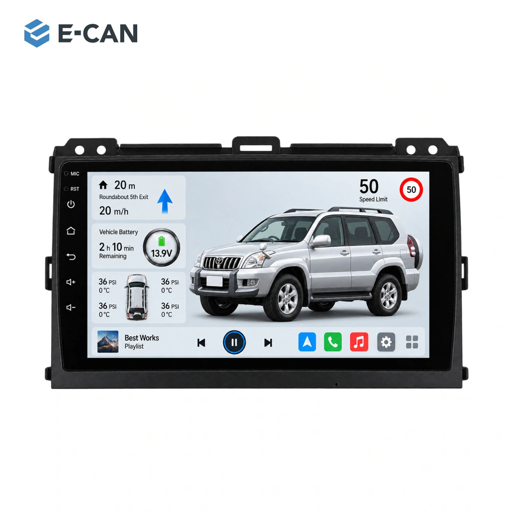 E-CAN Toyota land-cruiser-prado 9-inch · 2004–2009 matched fascia hero