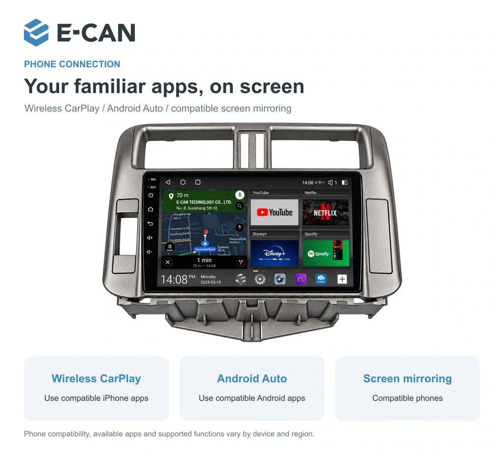 E-CAN Toyota land-cruiser-prado 9-inch LHD · 2010–2013 feature